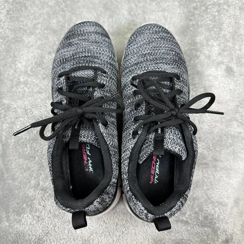Skechers Women's Black Knit Low Top‎ Lace Up Athletic Sneakers Size 7